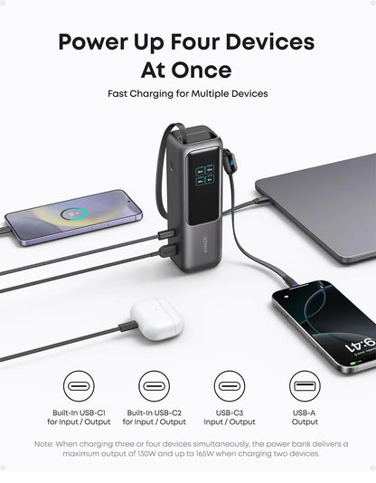 Anker 25000mAh Laptop Power Bank with 3x 100W USB-C Ports