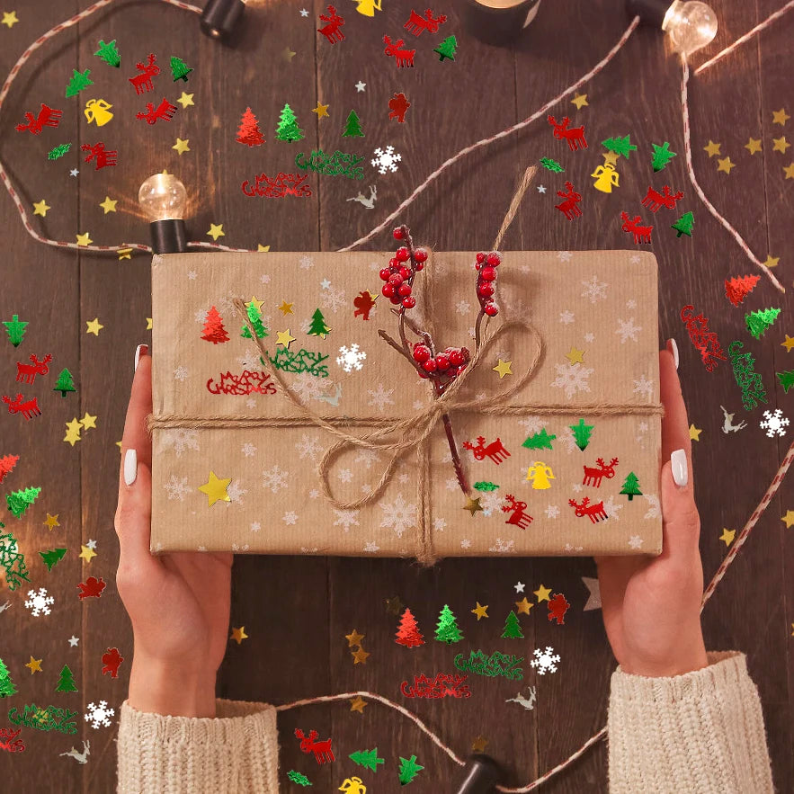 15g/bag Christmas Sequin Confetti Xmas Tree Snowflake Table Confetti 2024 Christmas Party Decoration for Home 2025 New Year Gift