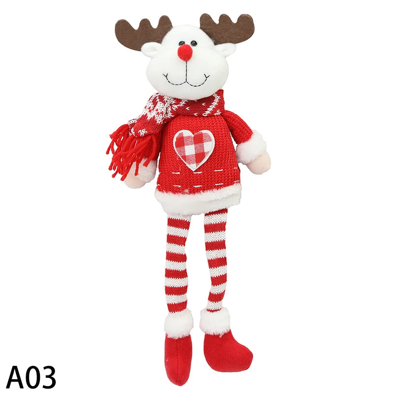 Christmas Dolls Santa Claus Snowman Elk Long Legs Doll Merry Christmas Decoration For Home Xmas Gift Happy New Year 2025 Navidad