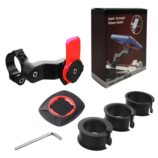 Motorcycle Bike Phone Holder Shock Absorber Quad Lock MTB Handlebar Phone Stand 360° Rotatable GPS Navigation Support Bracket