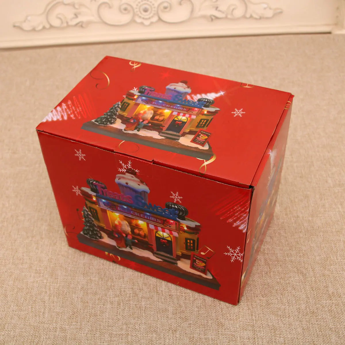 Christmas New Year Gift Rotating Glowing Octave Box Xmas Creative Kitchen Ornament Decoration Christmas Children Music Box Gift