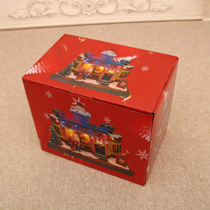 Christmas New Year Gift Rotating Glowing Octave Box Xmas Creative Kitchen Ornament Decoration Christmas Children Music Box Gift