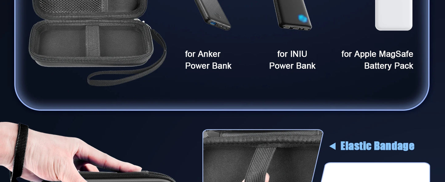 （CASE ONLY)Case Compatible with INIU 10000mAh / for Anker 313 / for Apple MagSafe Portable Charger, Hard Travel Power Bank Batte