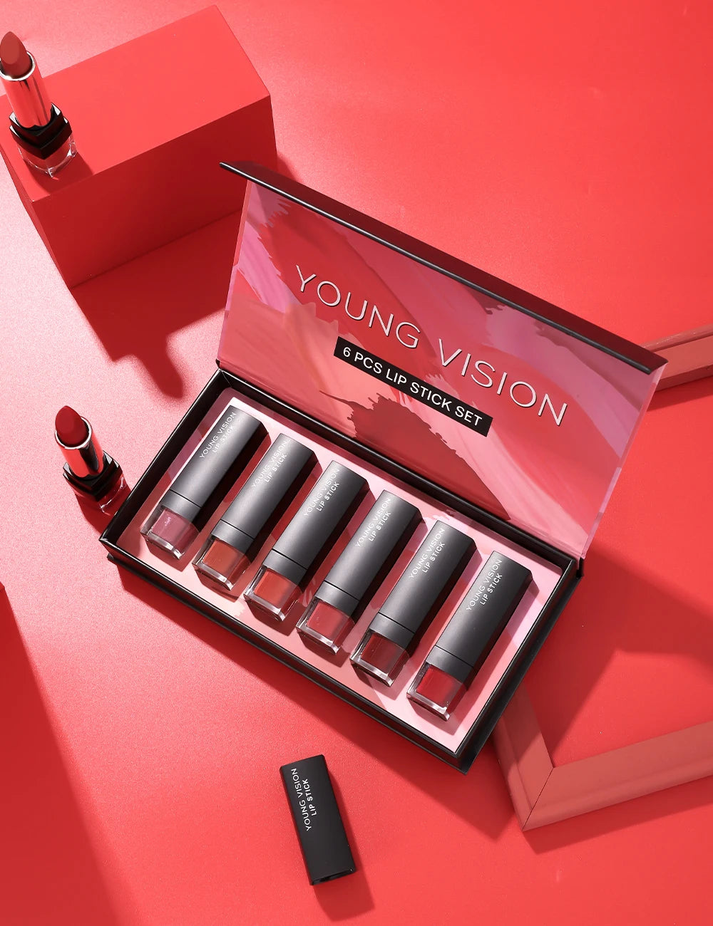 6 pcs /set matte lipstick gift box set non stick cup lipstick velvet moisturizing lipstick