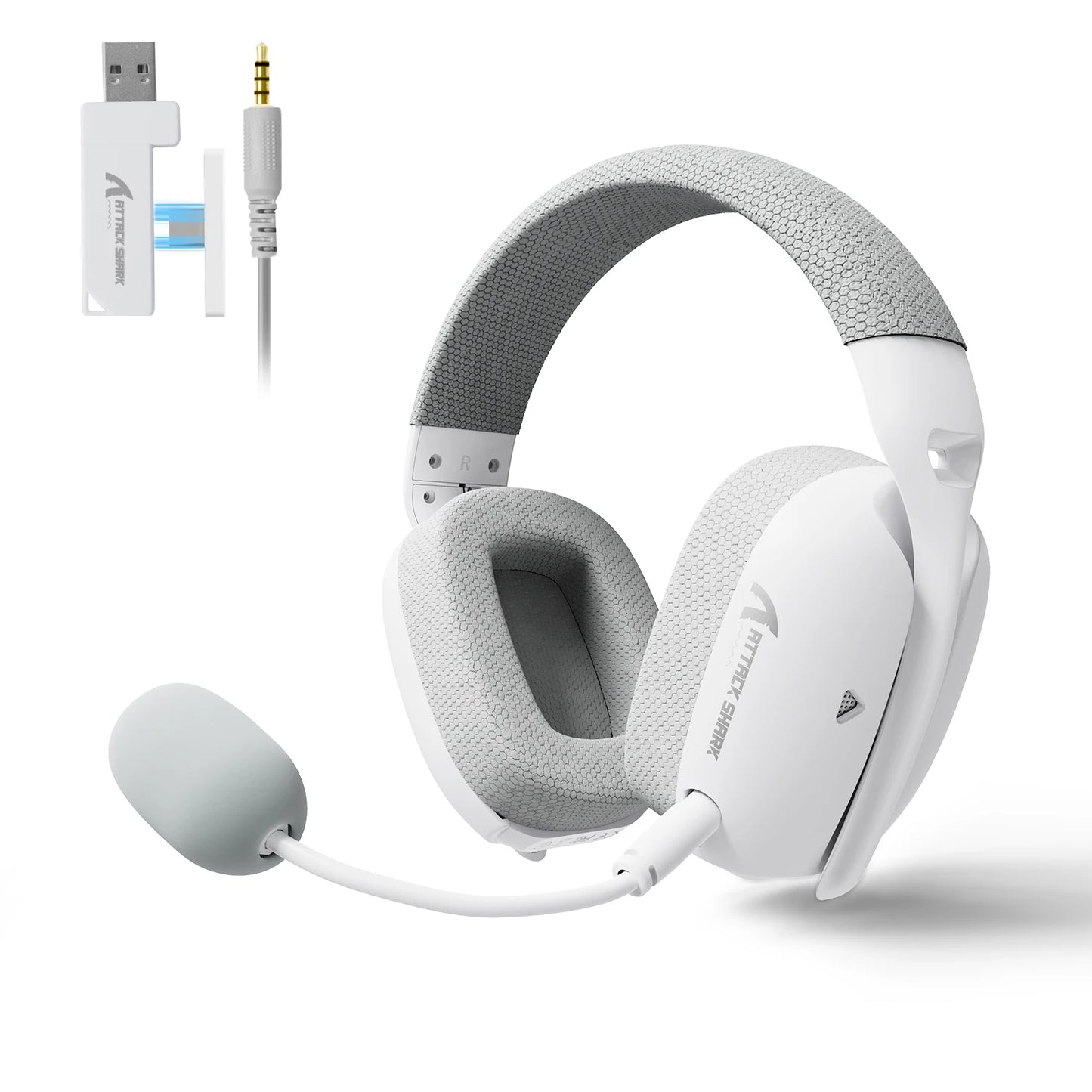 Attack Shark L80Pro Gaming Headphones 2.4G Bluetooth Connection Mode,Dual-microphone Design,Ultra-light Body,Soft Ear Cups