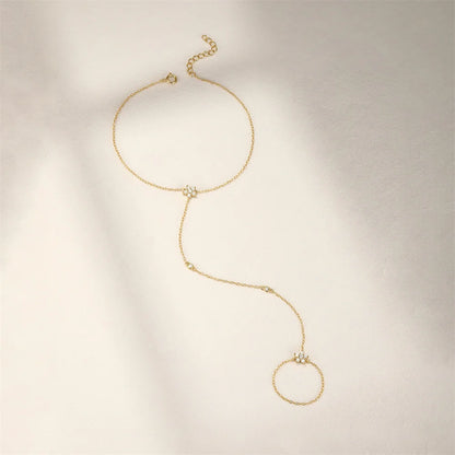 Aide 925 Sterling Silver Fine Jewelry Geometric Lucky Flower CZ Sparking Zircon Bracelets For Women Hand Chain Bracelets Jewelry