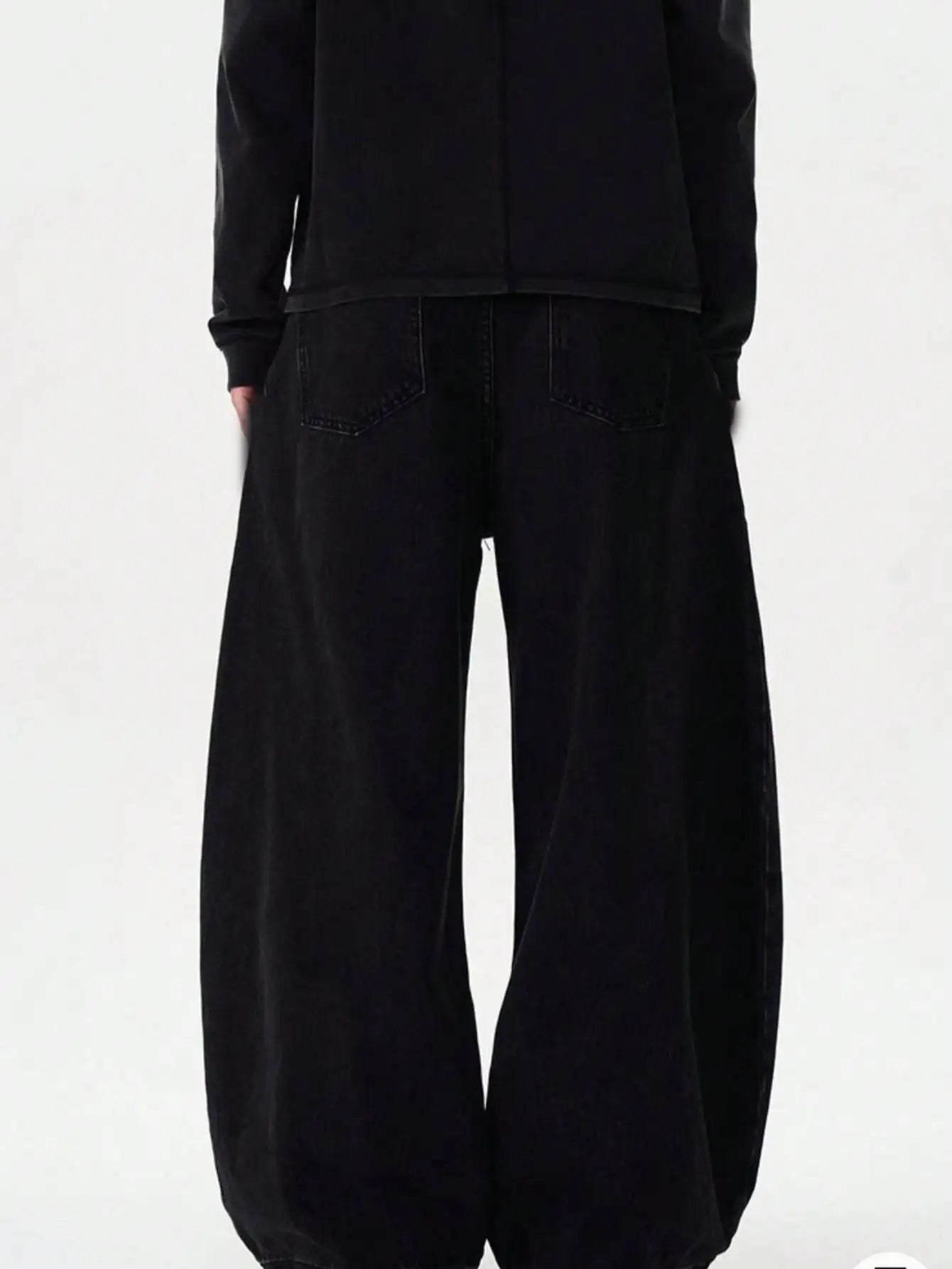 Men’s Wide Leg Curved Denim Jeans – Streetwear Loose Fit