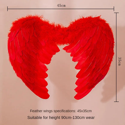 White Angel Feather Wings Festival PartyDecoration Props Scene Decoration Children Adult VictoriasSecret Fashion ShowPerformance