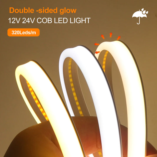 COB LED Strip Light – Dual Glow, Waterproof & Flexible (12V/24V)