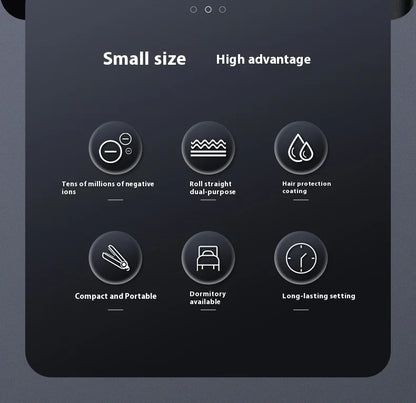 2-in-1 Mini Hair Straightener & Curler - Ceramic Fast Heating 140-220°C - Portable Flat Iron for Short Hair Travel Styling