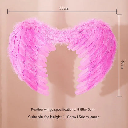 White Angel Feather Wings Festival PartyDecoration Props Scene Decoration Children Adult VictoriasSecret Fashion ShowPerformance