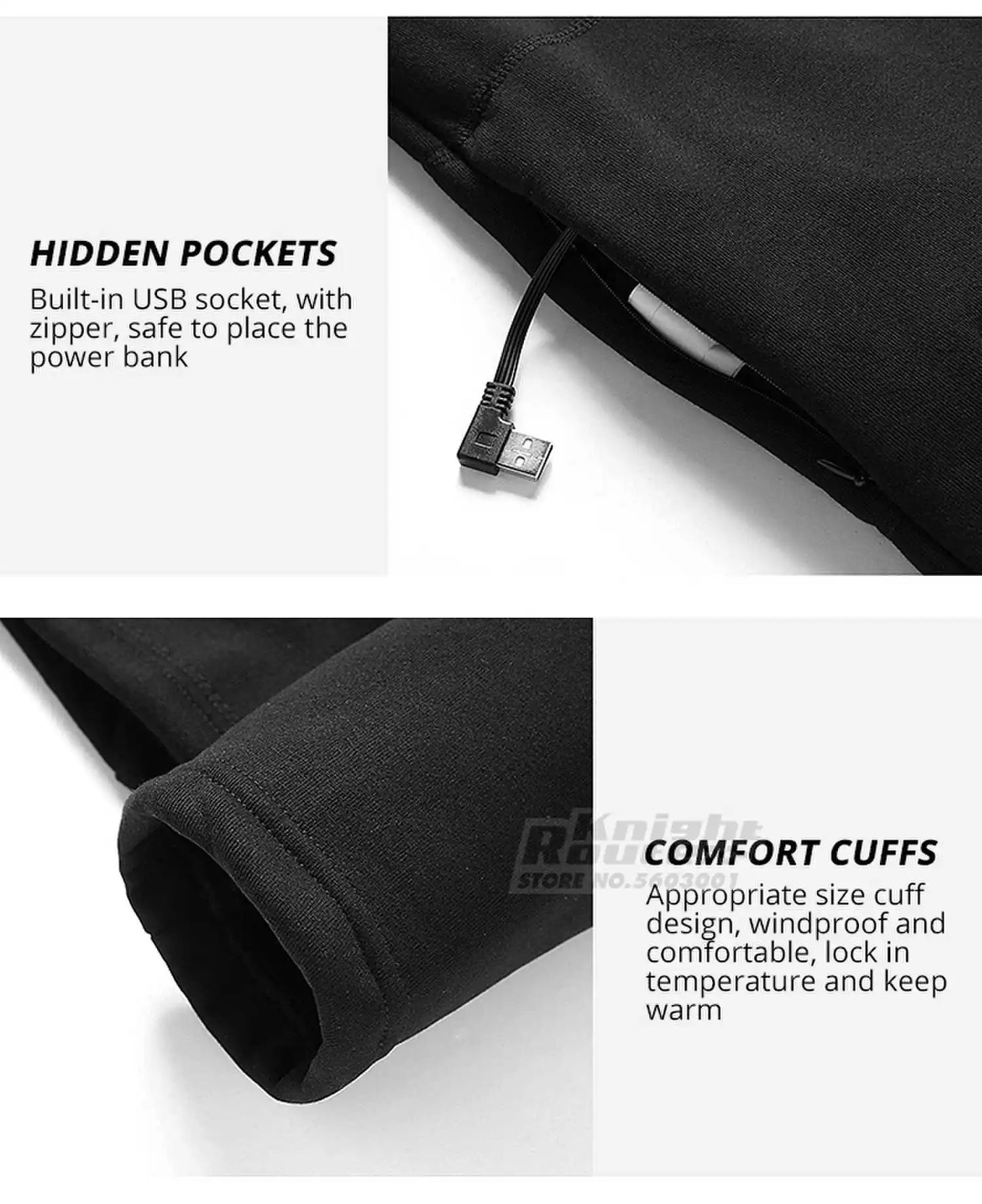 28 Areas Winter Motorcycle Heated Thermal Underwear Men's Women's Heated Jacket USB Heating Smart Pants Hiking Bike Camping Ski
