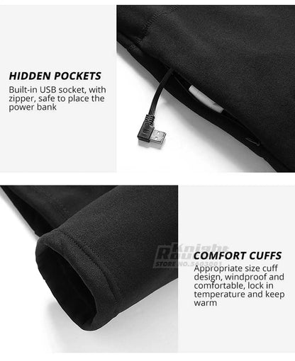 28 Areas Winter Motorcycle Heated Thermal Underwear Men's Women's Heated Jacket USB Heating Smart Pants Hiking Bike Camping Ski