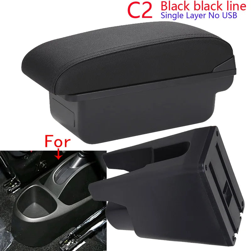 For Citroen C1 Armrest Box For Peugeot 107 Toyota Aygo BJ Armrest Car Accessories Store box Interior detail Simple installation