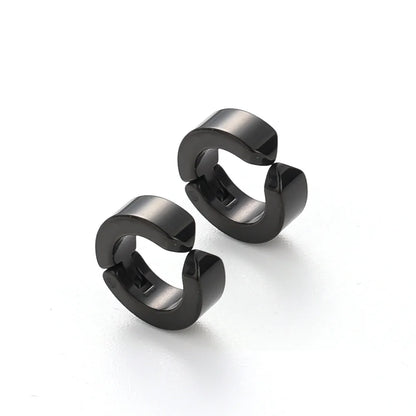 2pcs Anime Chainsaw Man Yoshida Hirofumi Cosplay Ear Clip Earrings Women Men Punk Black No Pierced Fake Ear Circle Pop Jewelry