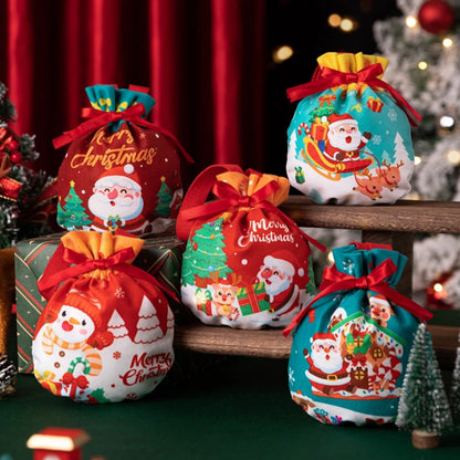 3/510 Pcs Velvet Christmas Hand-held Gift Bag for Christmas Eve Carnival Birthday Party Party Party Fruit Candy Gift Filling Bag