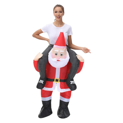 Christmas Inflatable Costume Santa Claus Snowman Gingerbread Tree Adult  Party Masquerade Role Play Holiday Gift