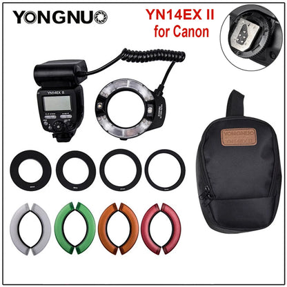 Yongnuo YN14EX II TTL Macro Ring Flash Speedlite Led Light  for Canon Sony Camera Oral Cavity Teeth Ornaments Close-up Shooting