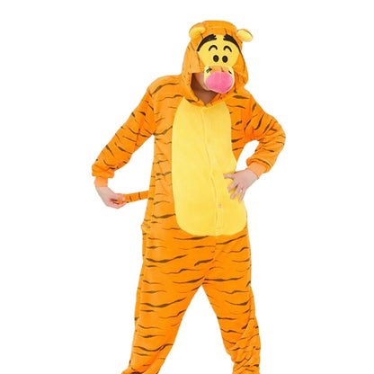 Animal Onesies Lion Tiger Leopard Wolf Fox Zebra Hippo Koala Bat Donkey Rabbit Chinchilla Frog Bee Penguin Dog Kigurumi Adult