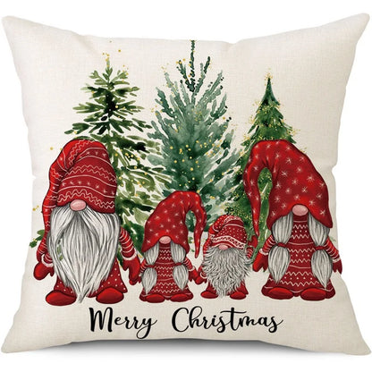 45cm Merry Christmas Cushion Cover Pillowcase 2024 Christmas Decorations for Home Ornament Happy New Year Christmas Decor 2025