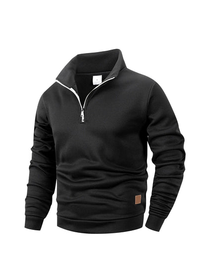 Men Sweatshirts Autumn Thicker Pullover Half Zipper Pullover Male Winter Solid Color Turtleneck Sweater Hoody Outdoor Sweatshirt