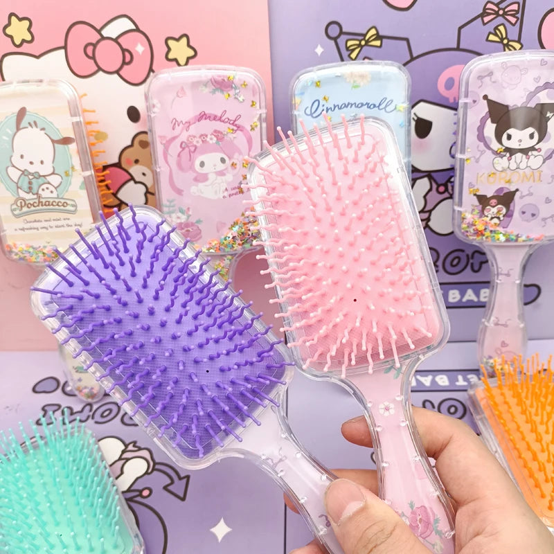 Kawaii Air Cushion Comb SanrioMy Melody Kuromi Cute Portable Massage Comb Cartoon Animation Girls Cute Comb Student Gift