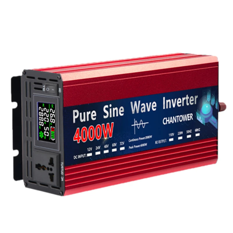 Pure Sine Wave Inverter 12V 220V 24V 110V 1000W 2000W 3000W 4000W 5000W DC To AC Portable Power Converter Car Solar Inverter
