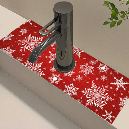 Christmas Faucet Mat Diatomite Sink Faucet Absorbent Pad Merry Christmas Decoration for Home 2025 Kitchen Gifts Navidad