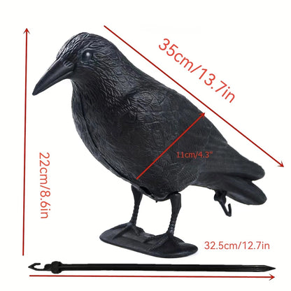 1PC Crow Decoration Simulation Plastic Crow Decoration With Footposts Courtyard Garden