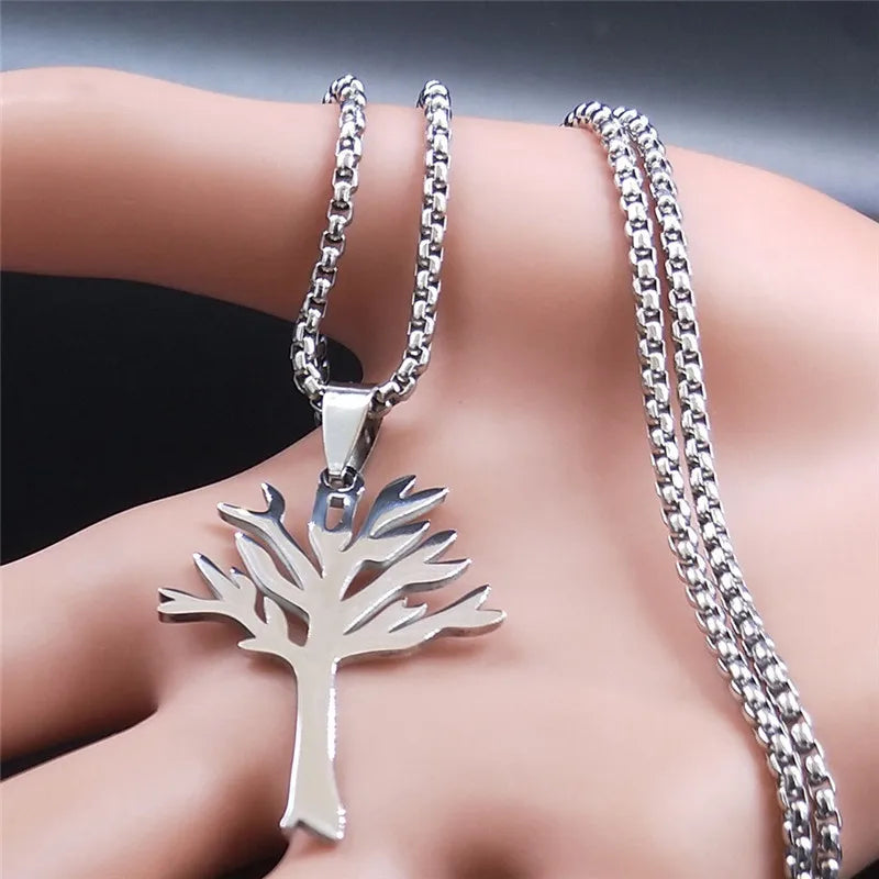 New Personalized Stainless Steel Tree Of Life Pendant Necklace Jewelry Accessories For Men And Women Jewelry Gifts Wholesale