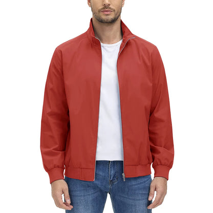 MAGCOMSEN Lightweight Jacket Men's Windproof Waterproof Zip Up Coat Stand Up Collar Windbreaker with 3 Pockets Outerwear