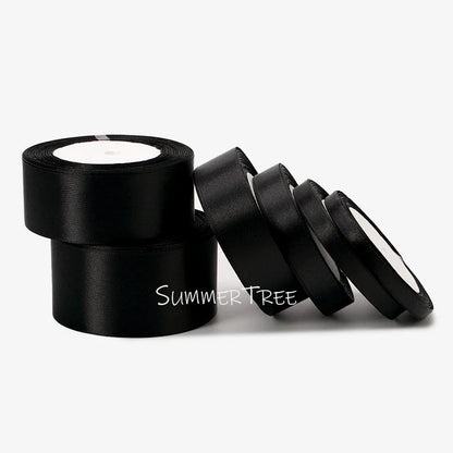 Satin Ribbon 25yards 6mm - 50mm Sash Gift Wrap Bow Handmade DIY Craft Halloween Christmas Wedding Birthday Party Decoration