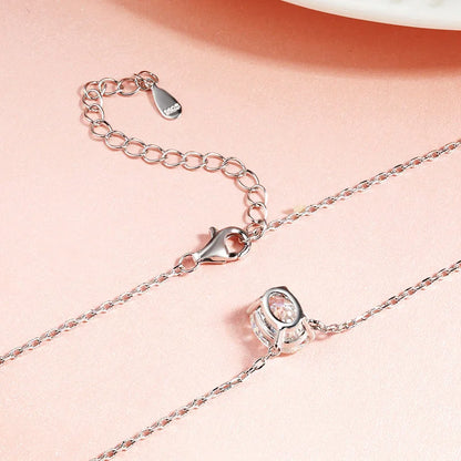 Smyoue 1CT 2CT 3CT Oval Cut Moissanite Necklaces for Women Jewelry 100% Real Silver Chain 925 Pandant Lab Diamond Birthday Gift