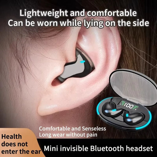 Mini Wireless X55 In-Ear Sleep Bluetooth Earphones TWS Invisible Stereo Headphones with Microphone for HD Calls Headset