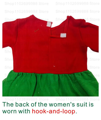 2025 Christmas Boys Cute Green Elf Costume New Year Family Party Festival Fancy Santa Claus Cosplay Outfit Set for Men Women