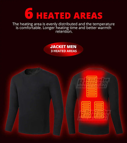 28 Areas Winter Motorcycle Heated Thermal Underwear Men's Women's Heated Jacket USB Heating Smart Pants Hiking Bike Camping Ski