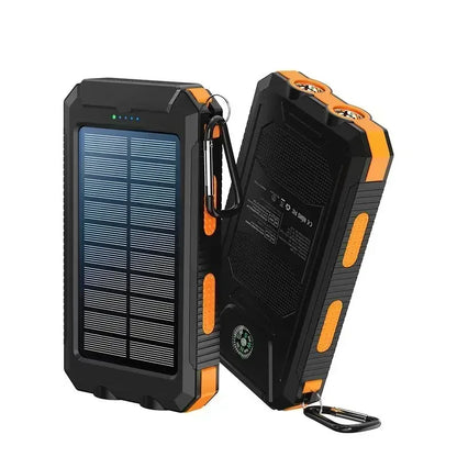 10000mAh Solar Power Bank 4-in-1 Camping Light Compass Hiking Emergency Charger