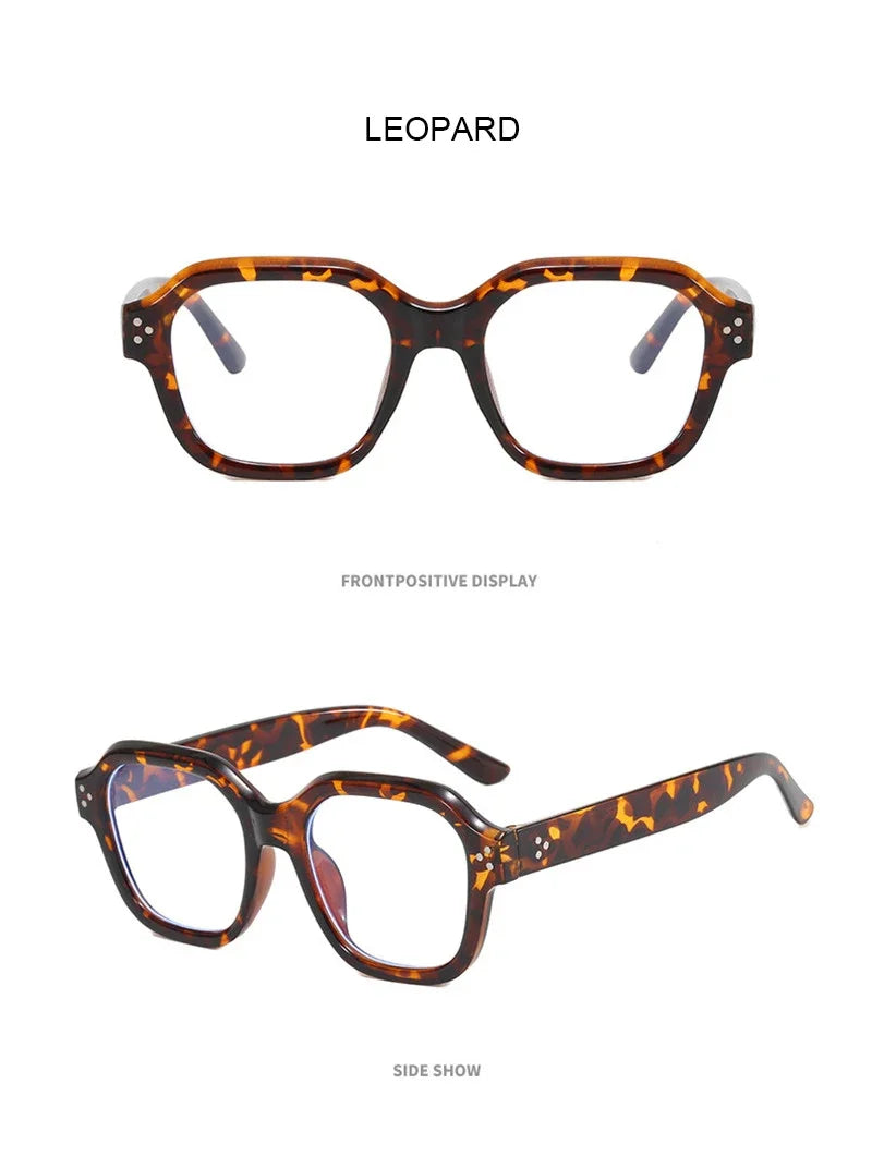 Retro Anti Blue Light Computer Glasses Frame Women Oversized Men Trendy Fashionable Stylish Eyeglasses Classic Spectacles Ouclos
