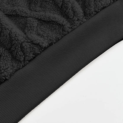 Autumn and winter leisure men's high street jacquard double-sided velvet hooded sports trend pullover sweater jacket