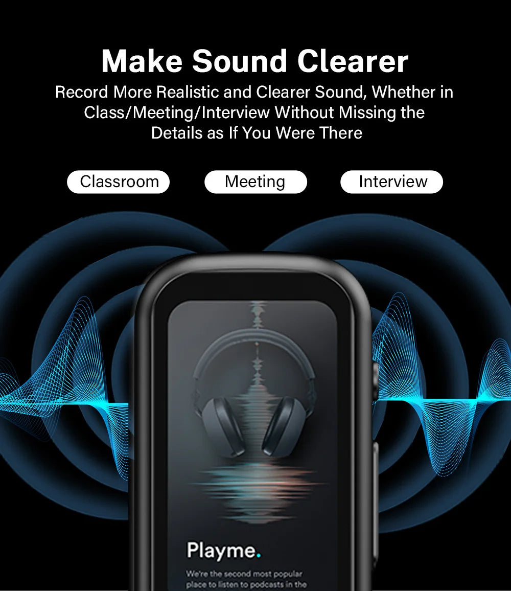 Deelife Professional Digital Voice Recorder With Playback MP3 Music Player 64G Noise Reduction small sound recorder