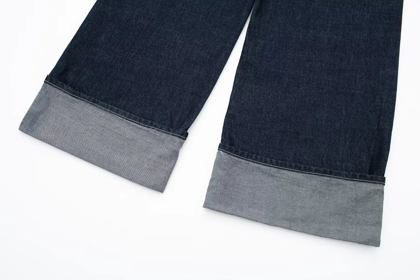 TRAFZA Women Vintage Denim Jacket Single Breasted Lapel Long Sleeve Coat With Pockets Dark Blue Denim Jacket Fashion High Street