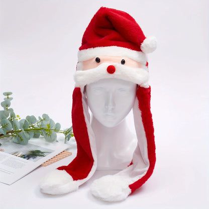 Creative Christmas Santa hat, reindeer pinch airbag, ears move, headband decoration