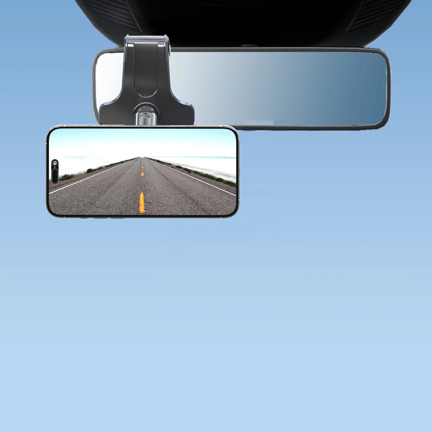 Magnetic 360 Degree Rotation Dashboard Car Phone Holder [Strong Compression Clamp] Clip on Dashboard for 4 to 7 inch Smartphones