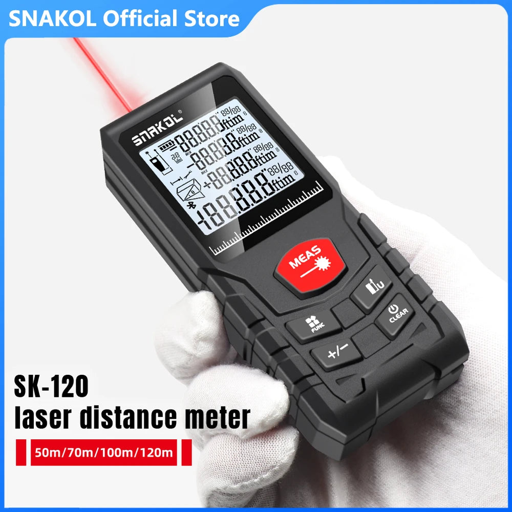 Snakol Laser Distance Meter 50m 70m 100m 120m Rangefinder Profesional Range Finder Digital Tape Measure Ruler Test Tools