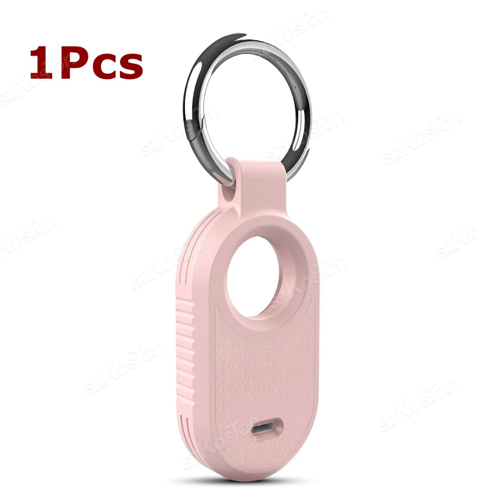 Carbon Fiber Style Case For Samsung Galaxy Smart Tag 2 Locator Anti-lost Backpack Keychain TPU Soft Silicone Protect Back Cover