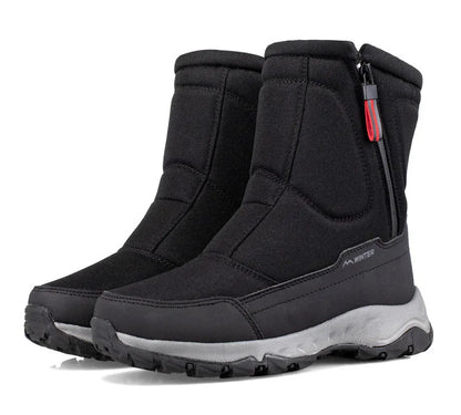 Large Size Winter Men's Boots Warm Plush Ankle Boots Sweat Wicking High-Top Warm Snow Boots Outdoor Sneakers Winter Men's Shoes