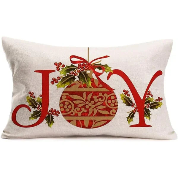 New Christmas style simple letter double-sided printed linen pillow for home decoration, sofa waist pillowcase