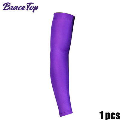 BraceTop 1 PC Sports Cooling Arm Sleeves for Men Women, Outdoor UV Protection Sleeves for Basketball Football Volleyball Cycling