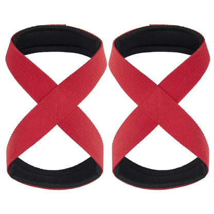 Padded Figure 8 Straps Deadlift Weight Lifting Wrist Straps Power Lifters Workout Pull-ups Horizontal Bar Gym Fitness