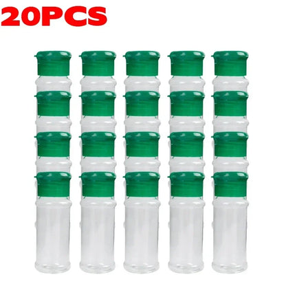 Compact Plastic Spice Shaker Bottles – Portable 100ml Seasoning Jars for Kitchen & BBQ